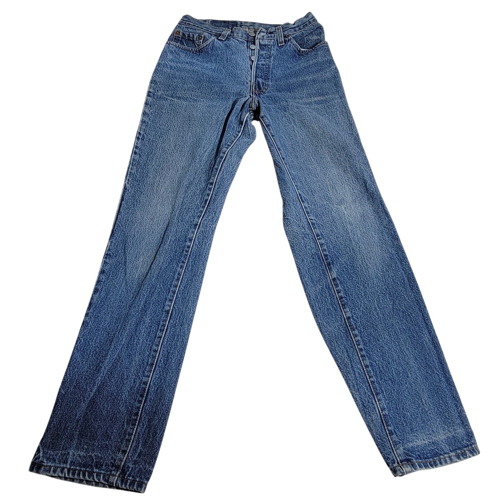 Vintage Levis 501 Womens Blue Denim Straight Leg Button Fly Jeans Made in USA 9